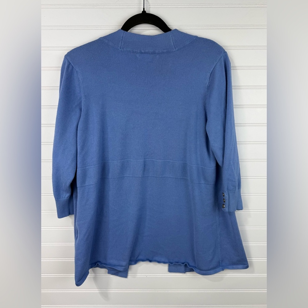 Charter Club womens periwinkle blue open Cardigan sweater. 3/4 sleeves. Size 0X - Picture 2 of 4